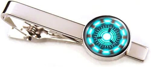 Vista 3 de SharedImagination - Gemelos de Iron Man con diseño de Reactor de Arco, joyería de Vengadores Iron Man, clip de corbata de Reactor de Arco, gemelos