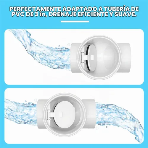 Vista 4 de Cinsda Válvula de remanso de PVC de 3", válvula de prevención de flujo de retorno de 3 pulgadas, válvula de agua de reflujo evita el reflujo