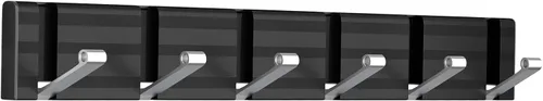 Vista 9 de Wisfame Ganchos para abrigos, perchero de aluminio montado en la pared, 5 ganchos plegables, resistente, ahorro de espacio, perchero de pared