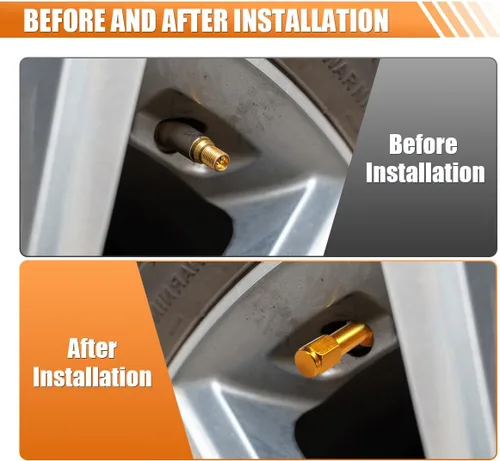 Vista 4 de 5 piezas TR43E/VS43 - Vástagos de válvula de neumático sin cámara de metal, montaje de vástago de válvula de aleación de aluminio para orificio