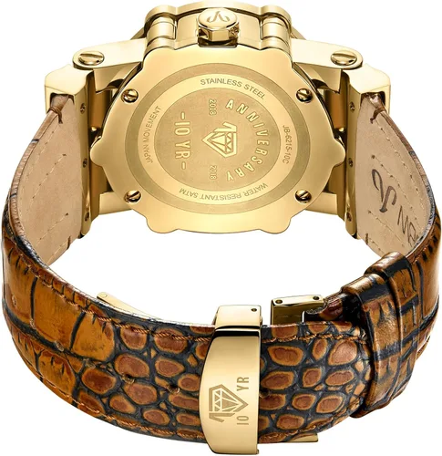 Vista 3 de JBW Reloj de pulsera con diamantes de .98 ctw de 10 años para hombre con correa de cuero