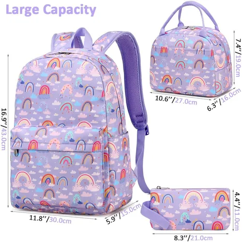 Vista 2 de Meisohua Mochila para niñas y escuelas primarias, mochila escolar para niños, bolsas escolares ligeras para niñas y niños