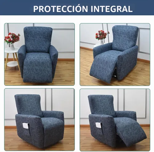 Vista 7 de NILUOH Funda Elástica para Sillón Reclinable de 4 Piezas Estampada, Fundas para Silla Lazy Boy, Funda para Sofá Reclinable Antideslizante, Protector