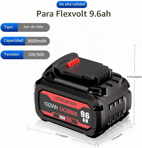 Vista 8 de 【Actualizada】Batería de repuesto de 20 V/60 V MAX 9600 mAh para Dewalt 60 V batería Flex Volt MAX DCB606 DCB612 DCB606-2 DCB609-2 DCB204 DCB206