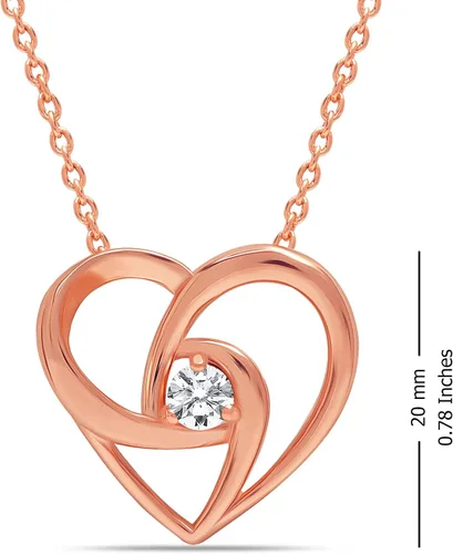 Vista 4 de LeCalla Collar con colgante de corazón de plata de ley 925 para mujeres y adolescentes