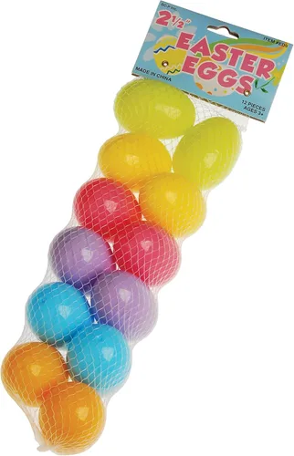 Vista 2 de U.S. Toy (ED9) - Hermosos huevos de Pascua de plástico de 2 3/8 pulgadas, paquete de 12 unidades, cesta de Pascua de tamaño perfecto / huevo de caza