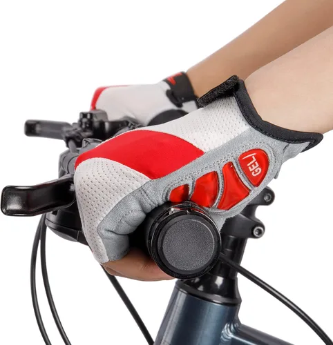 Vista 6 de Kadacha Guantes de ciclismo para hombres y mujeres, guantes de bicicleta de carreteramontaña, antideslizantes, absorbentes, acolchados, guantes