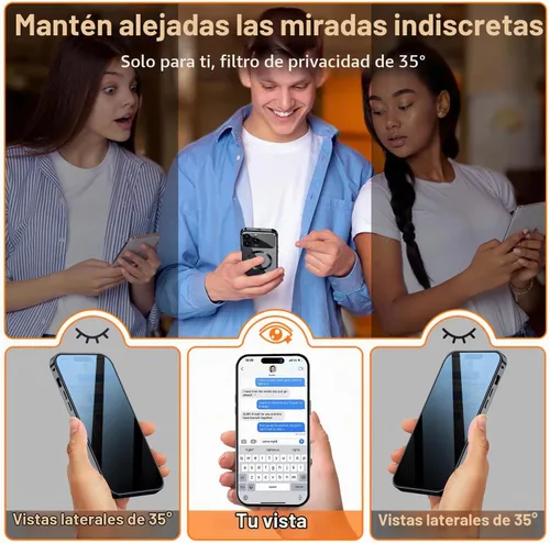 Vista 5 de Funda magnética de privacidad para iPhone 13 Pro, protección completa de la cámara, color negro [Mechanical Lock][Compatible with MagSafe]
