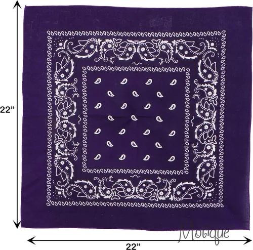 Vista 5 de Motique Accessories Bandana de cachemira de algodón de 22 pulgadas