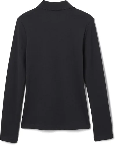 Vista 3 de French Toast Polo de manga larga con cuello de volantes para niña Negro/Negro
