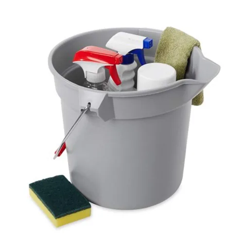 Vista 3 de Rubbermaid Commercial Products - BRUTE Cubo redondo de 3.5 galones para trabajo pesado resistente a la corrosión, gris (FG261400GRAY), 1 unidad