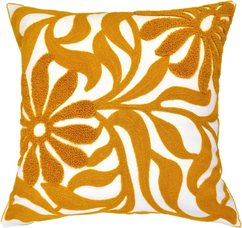 Vista 11 de Alysheer Fundas de almohada decorativas bordadas a cuadros 18"x 18", juego de 2, fundas de almohada de algodón con patrón tuftado de cuadros