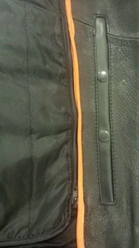 Vista 8 de Chaqueta de piel suave para hombre, estilo policial, doble pistola PETE (3XL regular)