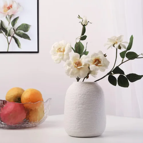 Vista 4 de Jarrones blancos, jarrón minimalista, jarrón de cerámica, moderno jarrón de flores para decoración del hogar, se adapta a todas partes, la mejor