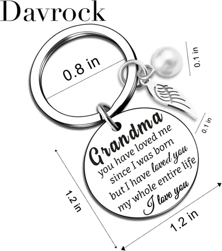 Vista 2 de Birthday Gifts For Grandma Grandmother Keychain From Grandchildren Granddaughter Grandson Stocking Stuffers