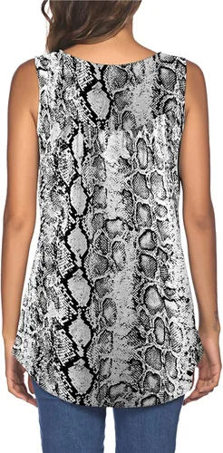 Vista 5 de LuckyMore Blusas sin mangas con cuello en V para mujer, estilo casual, plisadas, túnica sin mangas
