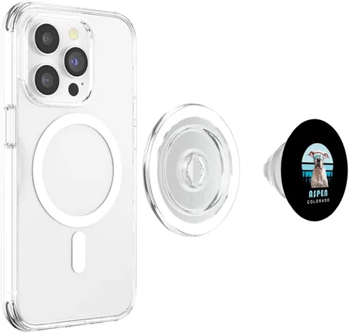 Vista 4 de Dogo Argentino Winter Ski Aspen Colorado Dog Lover PopSockets MagSafe PopGrip for iPhone