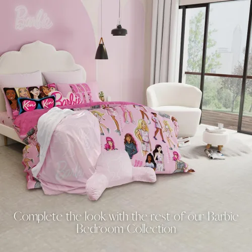 Vista 6 de Franco Movie Luxe - Almohada decorativa de felpa supersuave (producto oficial), 19 x 30 pulgadas, reposo en cama Barbie