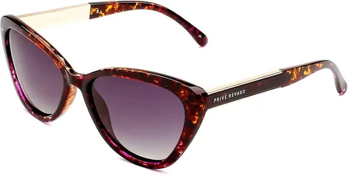 Vista 8 de Prive Revaux The Hepburn Cat Eye - Gafas de sol hechas a mano, polarizadas con 100% protección UV, para mujer Caviar negro