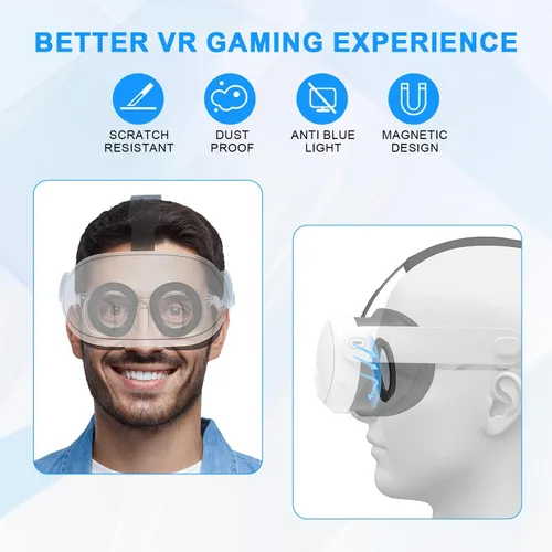 Vista 5 de Tyasoleil Blue Light Blocking Glasses for Meta Quest 3, with Magnetic Alloy Frame and Anti Blue-Light Lens Accessories Removable Lens to Accommodate