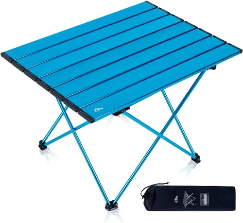 Vista 33 de iClimb - Mesa de camping ultraligera y compacta plegable con bolsa de transporte (color negro - L)