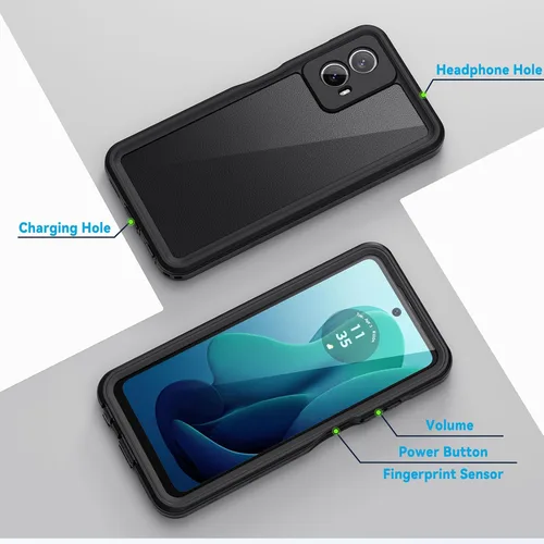 Vista 15 de Lanhiem Funda para Motorola Moto G 5G 2024, IP68, impermeable, a prueba de polvo, a prueba de golpes, con protector de pantalla integrado, cubierta