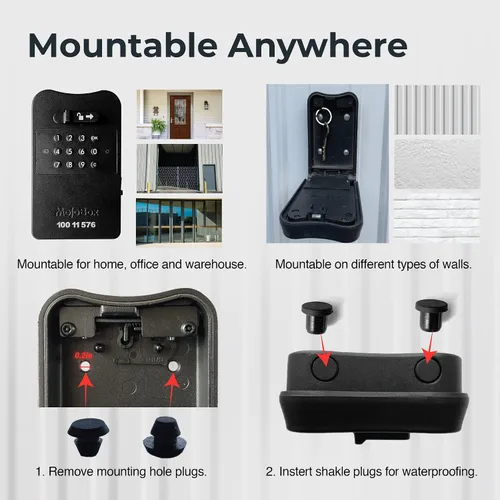 Vista 3 de MojoBox, Caja de seguridad digital, caja de bloqueo con llave Bluetooth, la aplicación iOS/Android genera de forma remota códigos de acceso sin