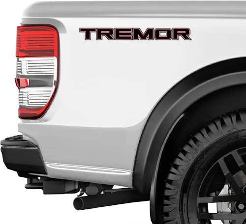 Vista 3 de Pegatinas laterales para caja de camioneta Tremor F150 F250 (negro rojo)