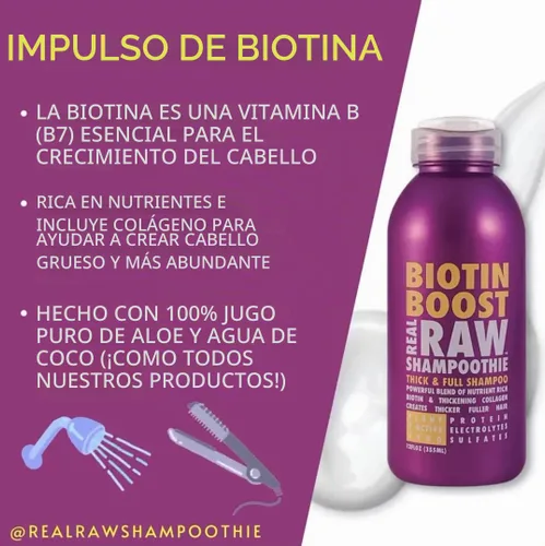 Vista 3 de Real Raw Champú de biotina