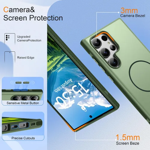 Vista 53 de Jshru Funda para Samsung Galaxy S26 Plus/Galaxy S25 Plus: para Galaxy S24 Plus [compatible con Magsafe] [2 protectores de pantalla HD] cubierta