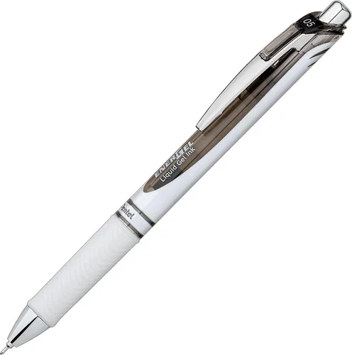 Vista 4 de Pentel EnerGel Pearl RTX - Bolígrafo de gel (0.020 in), línea fina, punta de aguja, tinta negra, caja de 12 unidades (BLN75PW-A)