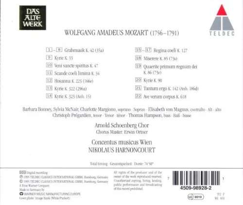 Vista 2 de Mozart: Grabmusik K. 42 / Regina Coeli K. 127 / Ave Verum Corpus K. 618