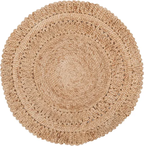 Vista 2 de SAFAVIEH NF356A - Alfombra redonda de fibra natural de 3 pies, hecha a mano, estilo bohemio, con encanto de yute