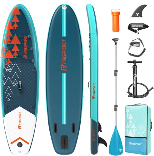 Vista 14 de FBSPORT Tabla de remo de pie prémium de 11 pies, tabla de yoga con accesorios de SUP y bolsa de transporte, amplia posición, control de surf