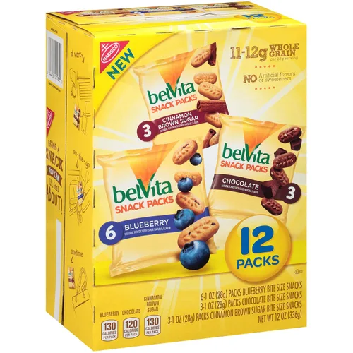 Vista 11 de belVita Paquete variado de bocadillos de galletas de desayuno, 3 sabores, 12 paquetes