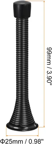 Vista 2 de uxcell 6 topes de puerta de resorte, tope de puerta flexible de 3-3/4 pulgadas con parachoques de goma y tornillos para proteger la parte inferior