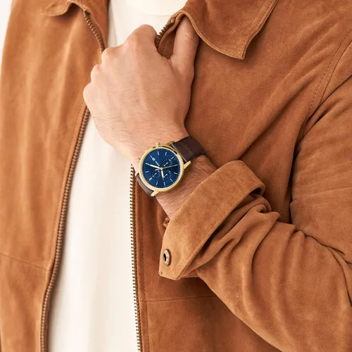 Vista 4 de Fossil Reloj cronógrafo minimalista cronógrafo de cuero - FS5850