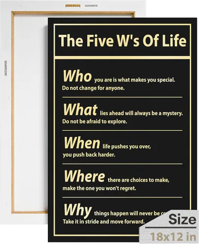 Vista 81 de Decoración de pared motivacional - 10 reglas para el zen - Arte colgante para oficina y dormitorio, decoración de pared inspiradora, obra de arte