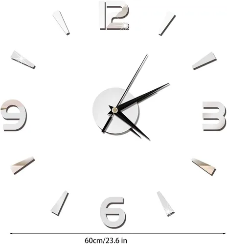 Vista 8 de Pilipane Reloj de pared sin marco, relojes de pared para decoración de sala de estar, kit de reloj de pared grande para decoración del hogar, sala