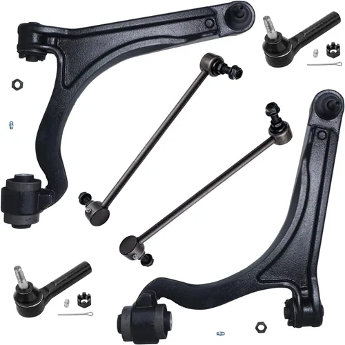 Vista 75 de Detroit Axle - Kit de extremo delantero para Chrysler 300 Dodge Charger 2011-2023 Challenger, 2 Lower Rearward Control Arms 2 Outer Tie Rods 2