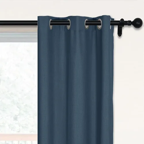 Vista 25 de Fcosie 38 pulgadas de ancho x 45 pulgadas de largo, cortinas de lino 100% opacas con revestimiento blanco, cortinas con aislamiento térmico, paneles
