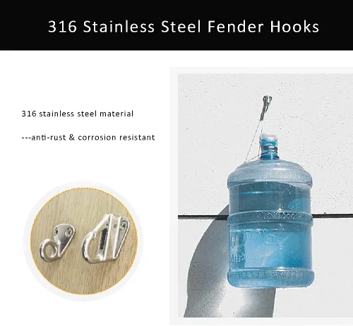 Vista 5 de 316 Stainless Steel Fender Hooks Boat Hardware Clothes Fender Hanger Hooks of 5 Pcs