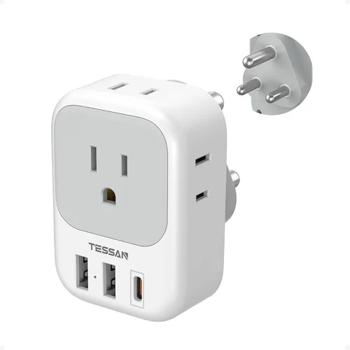Vista 10 de TESSAN - Adaptador de enchufe de EE. UU. a Japón PD 20W, adaptador de 2 clavijas a 3 clavijas