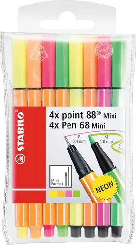 Vista 8 de STABILO - point 88 Mini - Fineliner - Pack de 8 - Colores surtidos Multicolor