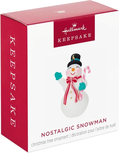 Vista 3 de Hallmark Keepsake Mini adorno de Navidad de 1.45 pulgadas, muñeco de nieve nostálgico, muñeco de nieve para coleccionistas, regalos