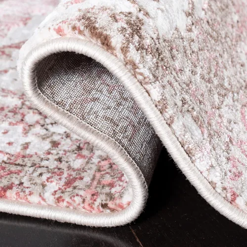 Vista 4 de SAFAVIEH Meadow Collection - Alfombra decorativa de 2 x 5 pies, beige y rosa, diseño abstracto moderno, no desprende pelusa y de fácil cuidado