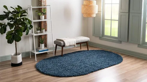 Vista 359 de Unique Loom Colección Davos Shag - Alfombra Lino