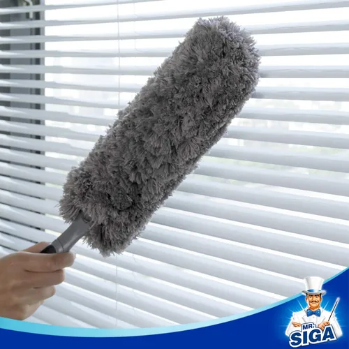 Vista 5 de MR.SIGA Plumero de microfibra sin pelusa, plumero lavable para limpieza del hogar, gris
