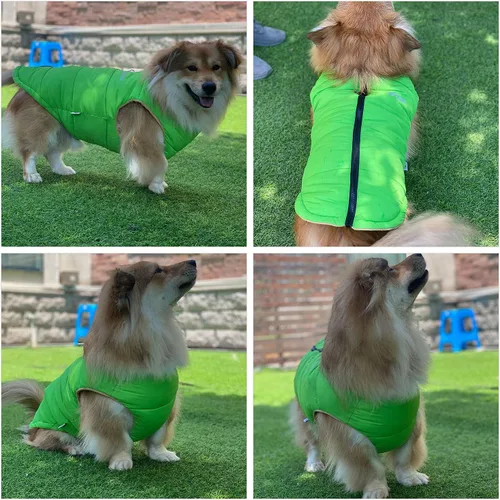 Vista 7 de Chaleco de invierno para perro, impermeable, resistente al viento, con forro polar supercálido, con cierre de cremallera suave para perros pequeños