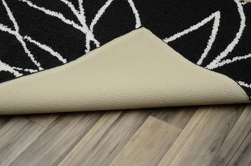 Vista 4 de Garland Rug Grand Floral, 2 x 5 pies, negro/marfil